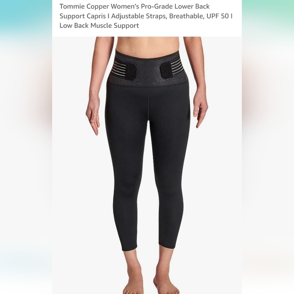Women's Tommie Copper 3/4 Tommie Copper S Leggings Back Support pockets - Picture 1 of 9